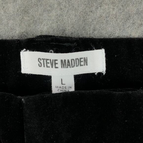 Steve Madden Velvet Pants Large Black Flared High Rise Dress Casual Soft Womens - Picture 3 of 16